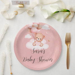 Plato De Papel Podemos esperar a la Chica Baby Shower