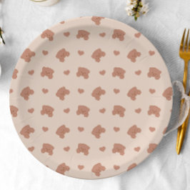 Plato De Papel Podemos esperar a la Minimalista Baby Shower moder