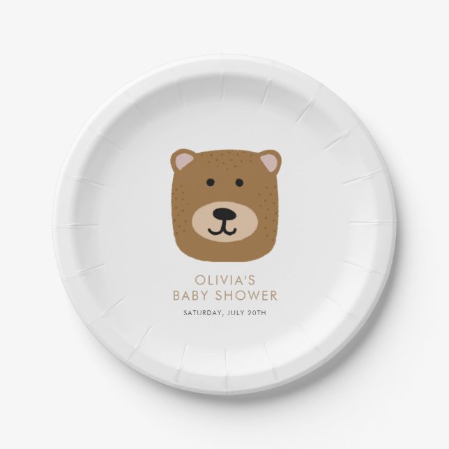 Plato De Papel Podemos esperar a los chicos Baby Shower (Anverso)