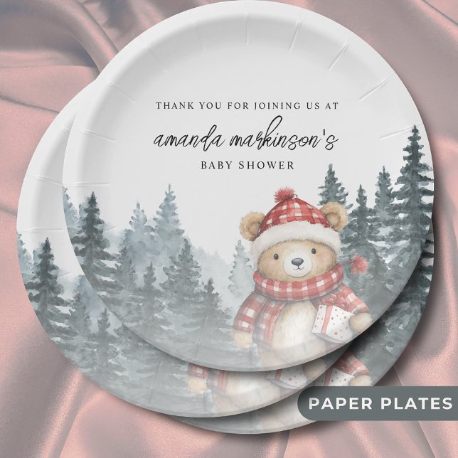 Plato De Papel Podemos esperar a que Baby Shower de invierno (Subido por el creador)
