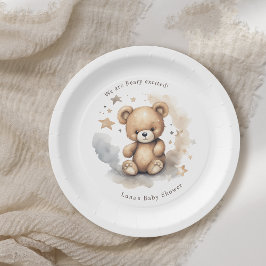 Plato De Papel Podemos esperar a que Baby Shower sea neutral desd