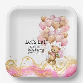 Plato De Papel Podemos Esperar A Que Rubor Pink Y Gold Resumen