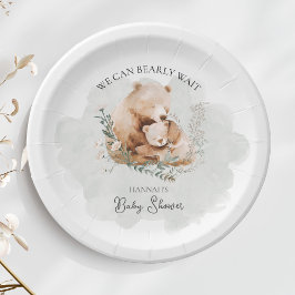 Plato De Papel Podemos Esperar A Teddy Bear Baby Shower