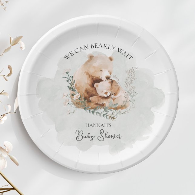 Plato De Papel Podemos Esperar A Teddy Bear Baby Shower (Subido por el creador)