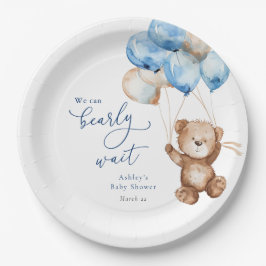 Plato De Papel Podemos Esperar A Teddy Bear Baby Shower
