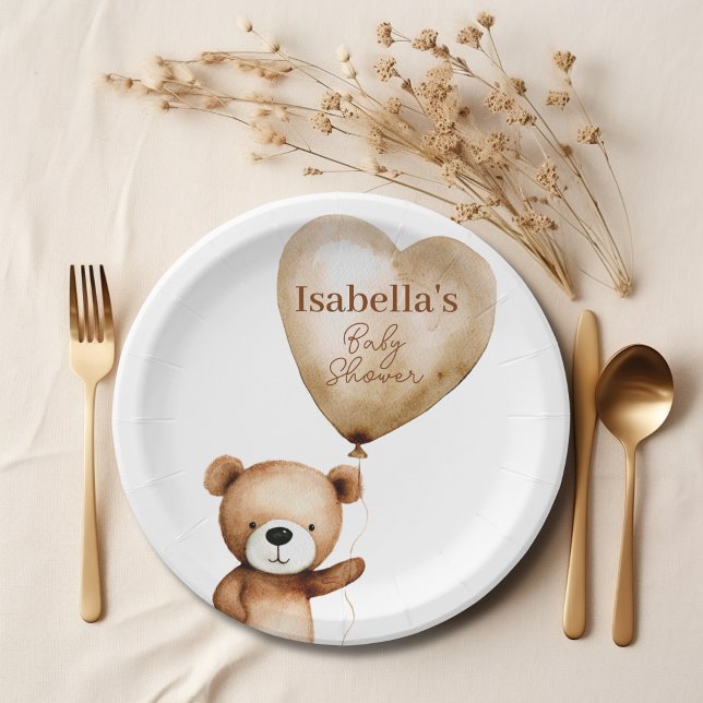 Plato De Papel Podemos Esperar A Teddy Bear Papel Baby Shower (We Can Bearly Wait Teddy Bear Baby Shower Paper Paper Plates)