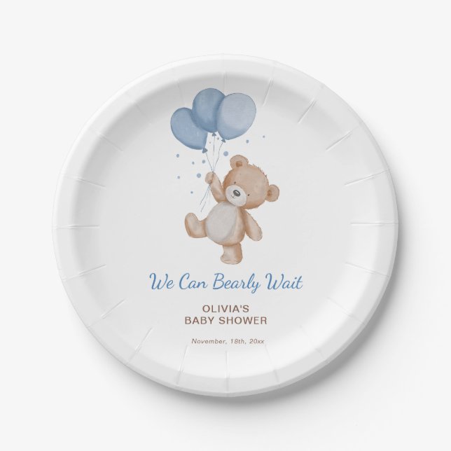 Plato De Papel Podemos Esperar Baby Shower (Anverso)