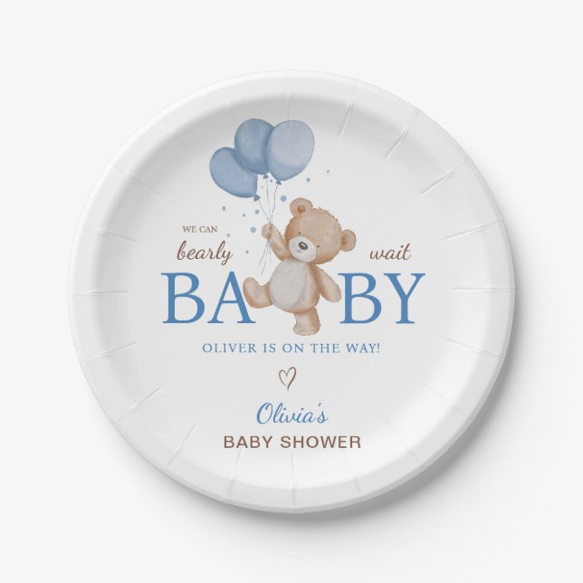 Plato De Papel Podemos Esperar Baby Shower (Anverso)