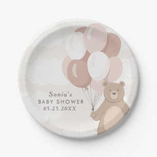 Plato De Papel Podemos Esperar. Baby Shower de Chicas rosados