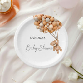 Plato De Papel Podemos Esperar El Globo De Oso De Teddy