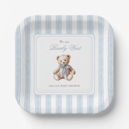 Plato De Papel Podemos Esperar Elegante Baby Shower
