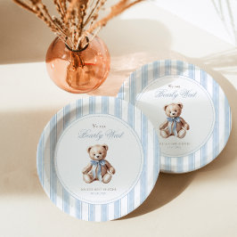 Plato De Papel Podemos Esperar Elegante Baby Shower