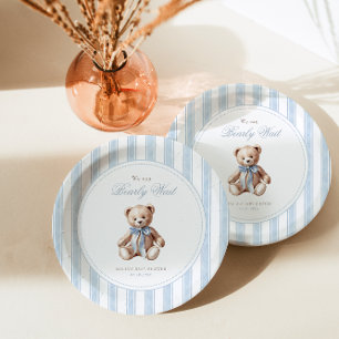 Plato De Papel Podemos Esperar Elegante Baby Shower