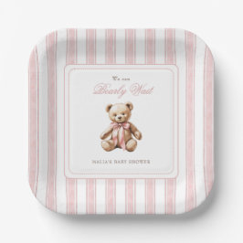Plato De Papel Podemos Esperar Elegante Baby Shower