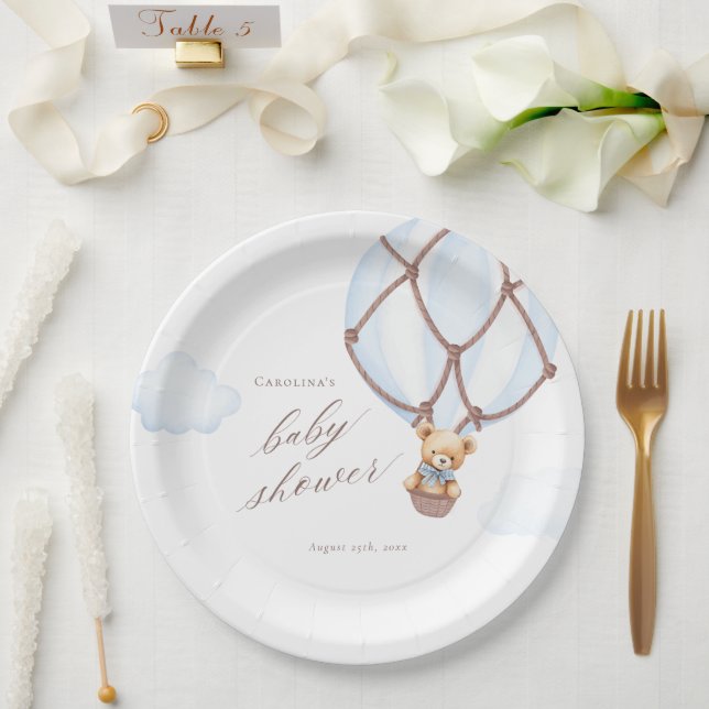 Plato De Papel ¡Podemos Esperar! Hot Air Baloon Baby Shower (Boda)