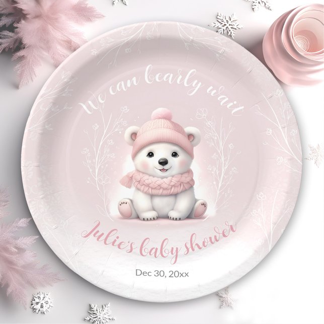 Plato De Papel Podemos Esperar Las Placas De Papel Baby Shower En (We Can Bearly Wait Winter Baby Shower Paper Plates)