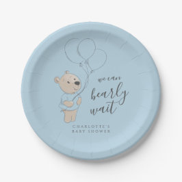 Plato De Papel Podemos Esperar. | Teddy Bear Baby Shower