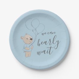 Plato De Papel Podemos Esperar. | Teddy Bear Baby Shower