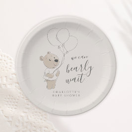 Plato De Papel Podemos Esperar. | Teddy Bear Baby Shower