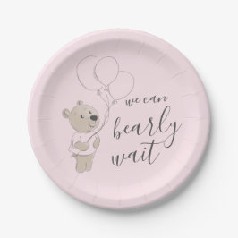 Plato De Papel Podemos Esperar. | Teddy Bear Baby Shower