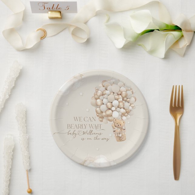 Plato De Papel Podemos esperar temprano a Baby Shower neutral de  (Boda)