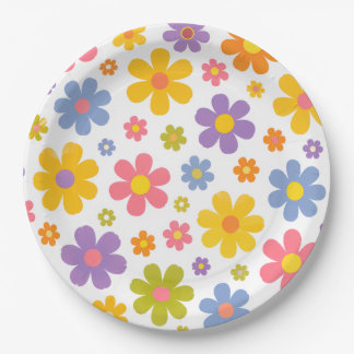 Plato De Papel Poder Floral Retro