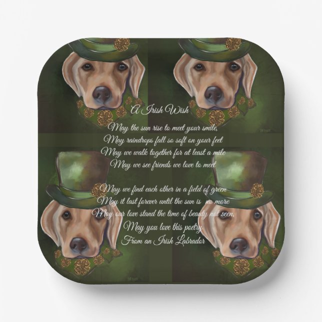 Plato De Papel Poesía del Labrador Retriever  (Anverso)