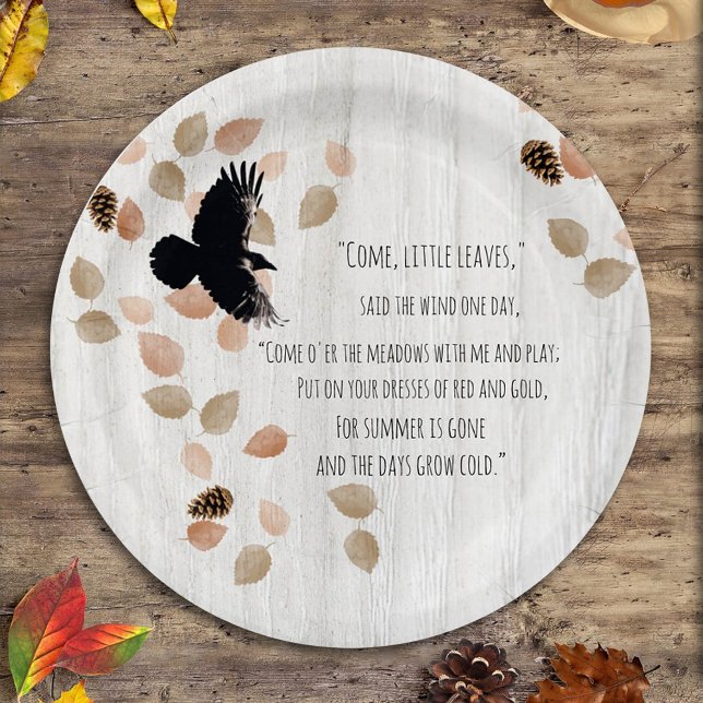 Plato De Papel Poesía nostálgica de otoño, viento deja vuelo de c (Subido por el creador)