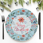Plato De Papel Poinsettia Berries deja a Navidades de vacaciones<br><div class="desc">Añada un toque especial a su fiesta de vacaciones con estos elegantes platos de papel - en 2 tamaños - con elegantes y modernas flores de invierno - cinsettias,  bayas y hojas. COINCIDIENDO con los artículos de nuestra tienda.</div>
