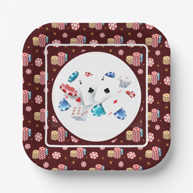 Plato De Papel Poker Night Fun (Anverso)
