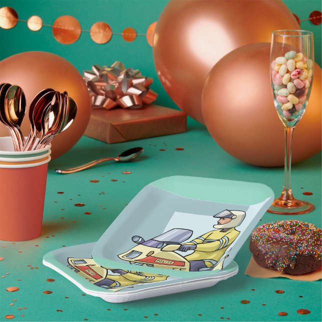 Plato De Papel Police Motorcycle Officer Law Enforcement (Subido por el creador)