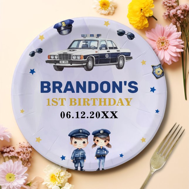 Plato De Papel Policía Fiesta de cumpleaños 1 (Subido por el creador)
