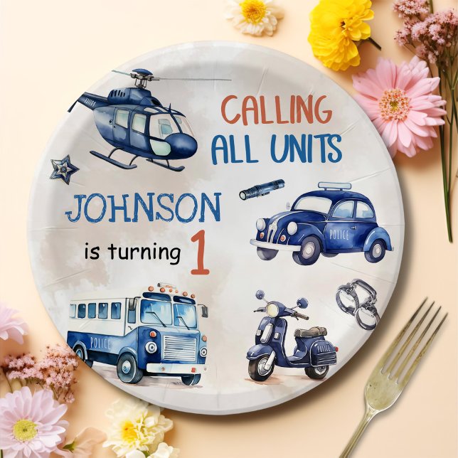 Plato De Papel Policía Fiesta de cumpleaños 1 (Subido por el creador)
