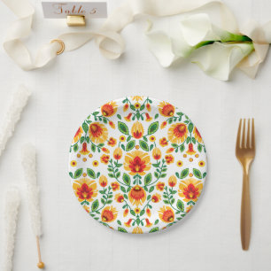 Plato De Papel 💛🧡❤️ Polish Folk Wycinanki impresionante 