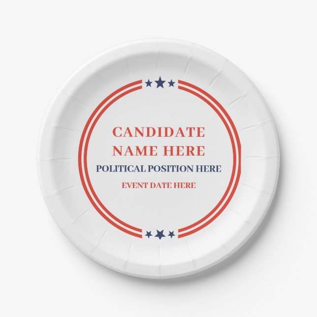 Plato De Papel Political Election Campaign Tea Party (Anverso)