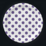 Plato De Papel Polka ultravioleta sobre blanco<br><div class="desc">El color de Pantone del año 2018 es ultra violeta.</div>