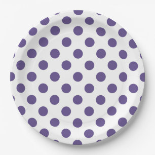Plato De Papel Polka ultravioleta sobre blanco