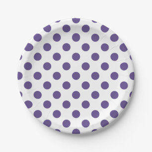Plato De Papel Polka ultravioleta sobre blanco