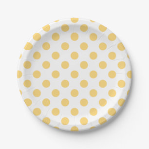 Plato De Papel Polkadots amarillos