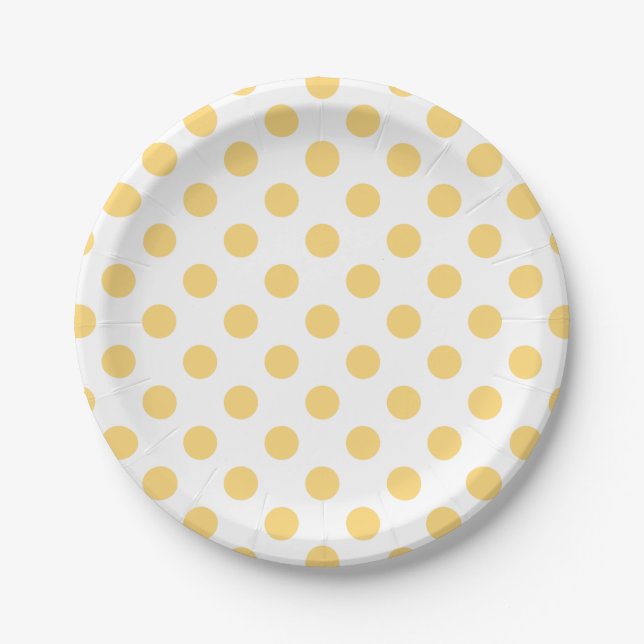 Plato De Papel Polkadots amarillos (Anverso)