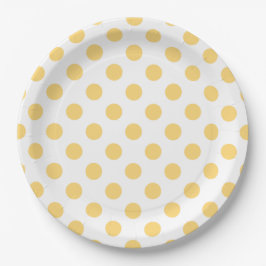 Plato De Papel Polkadots amarillos