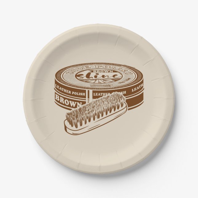 Plato De Papel Pollo de calzado marrón (Anverso)