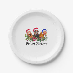 Plato De Papel Pollo navideño