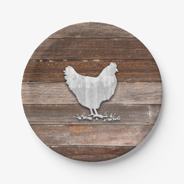 Plato De Papel Pollo Rústico (Juntas Marrones) (Anverso)