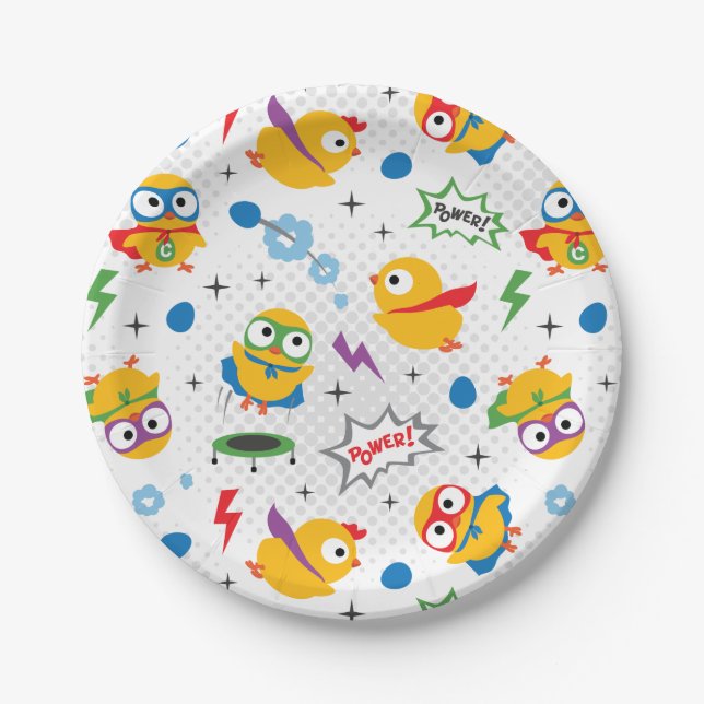 Plato De Papel Pollo superhéroe (Anverso)