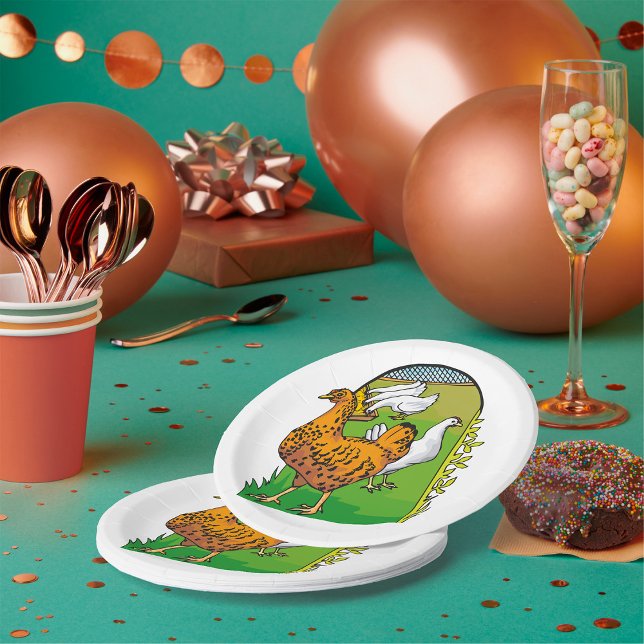 Plato De Papel Pollos de granja (Subido por el creador)