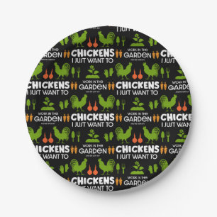 Plato De Papel Pollos Y Jardinería