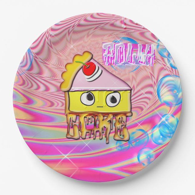 Plato De Papel Polly Cake - Tortina (Anverso)