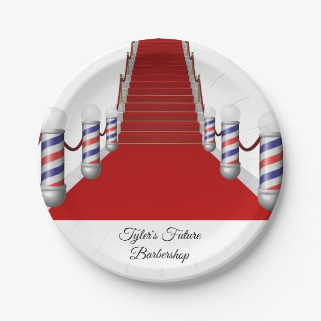 Plato De Papel Polo de barbero de placas de papel (Anverso)