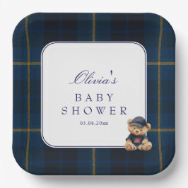 Plato De Papel Polo Teddy Bear Baby Shower